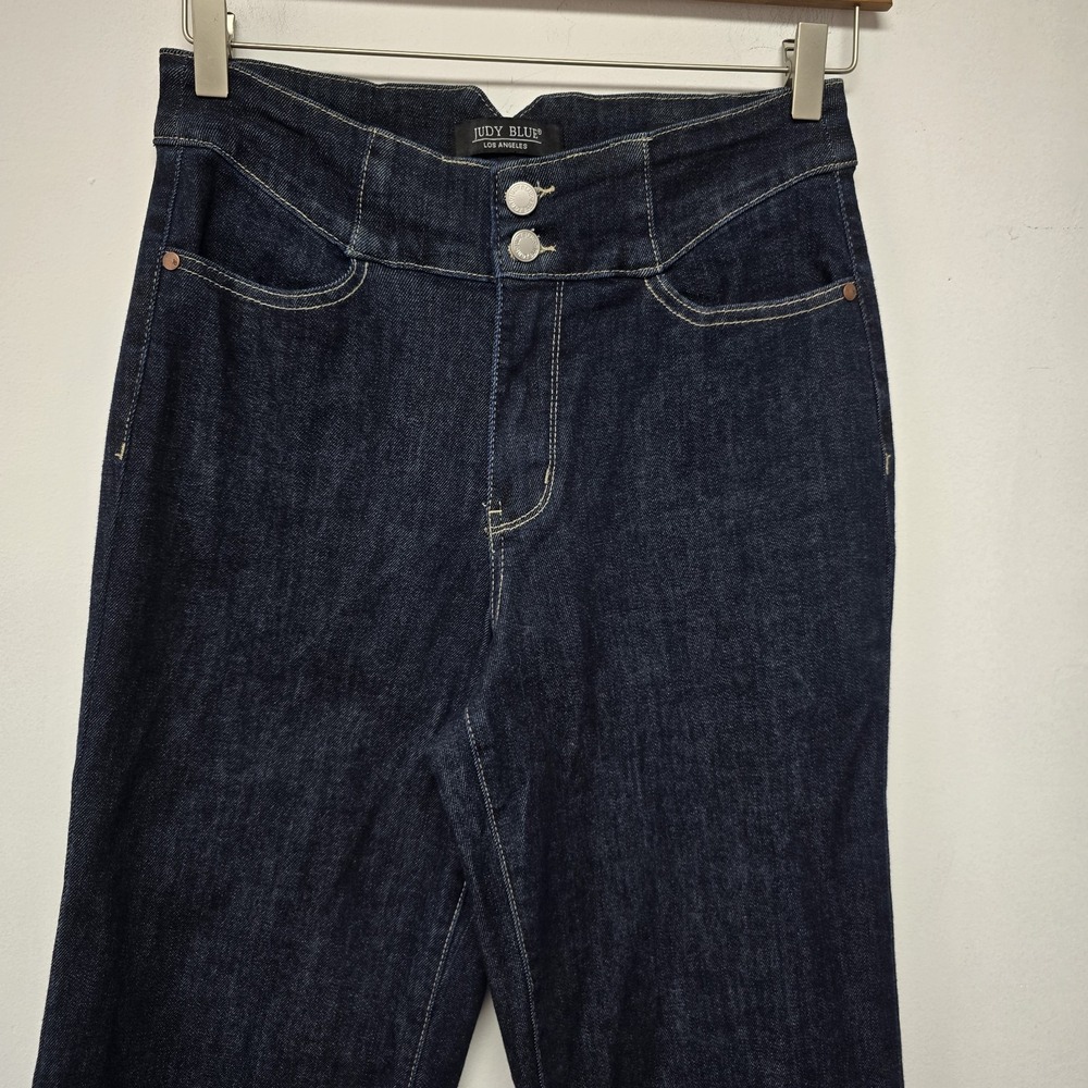 Judy Blue 9/29 Jeans Dark Denim High Waist Straight Flare Leg Western Bohemian - Picture 4 of 11